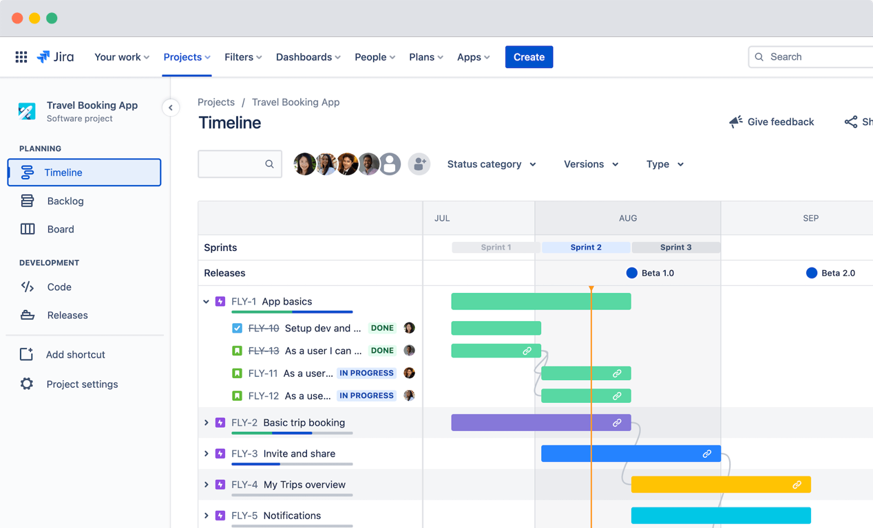Compare as funções do Jira Cloud e do Jira Software Data Center