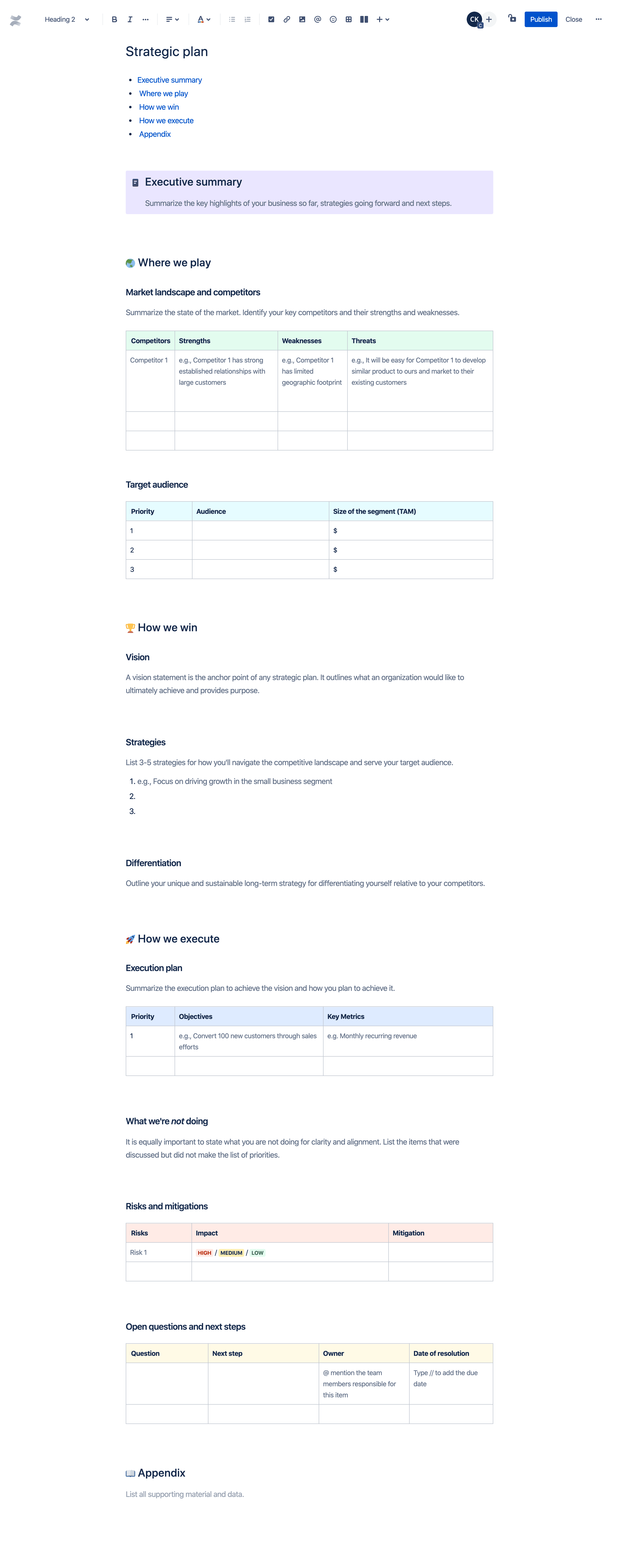 Business strategy template