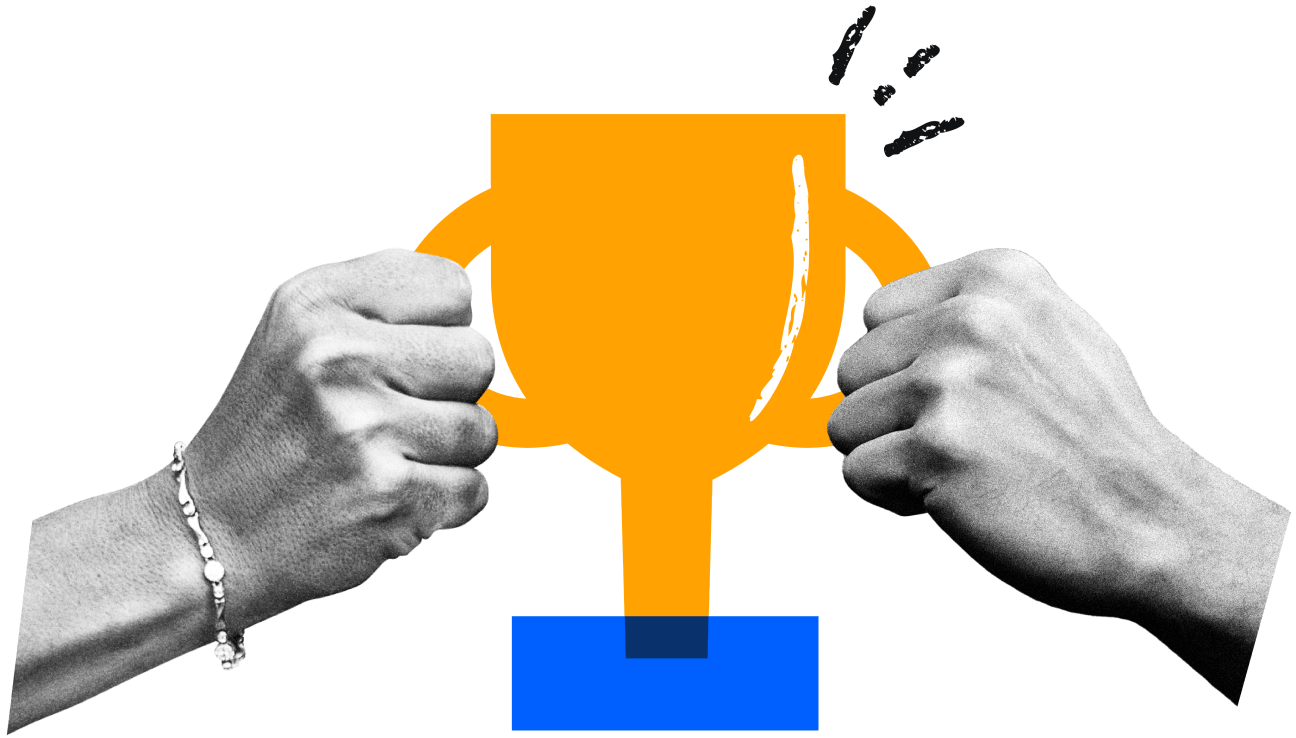 Image of two hands holding up a trophy