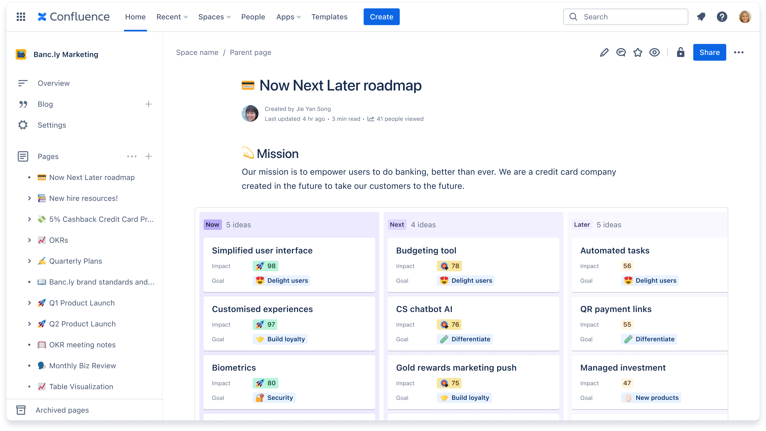 Confluence 中的 JPD 视图