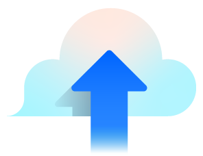 Flèche pointant dans le nuage