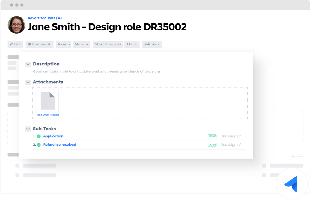 Jira Core-ticket ontwerprol