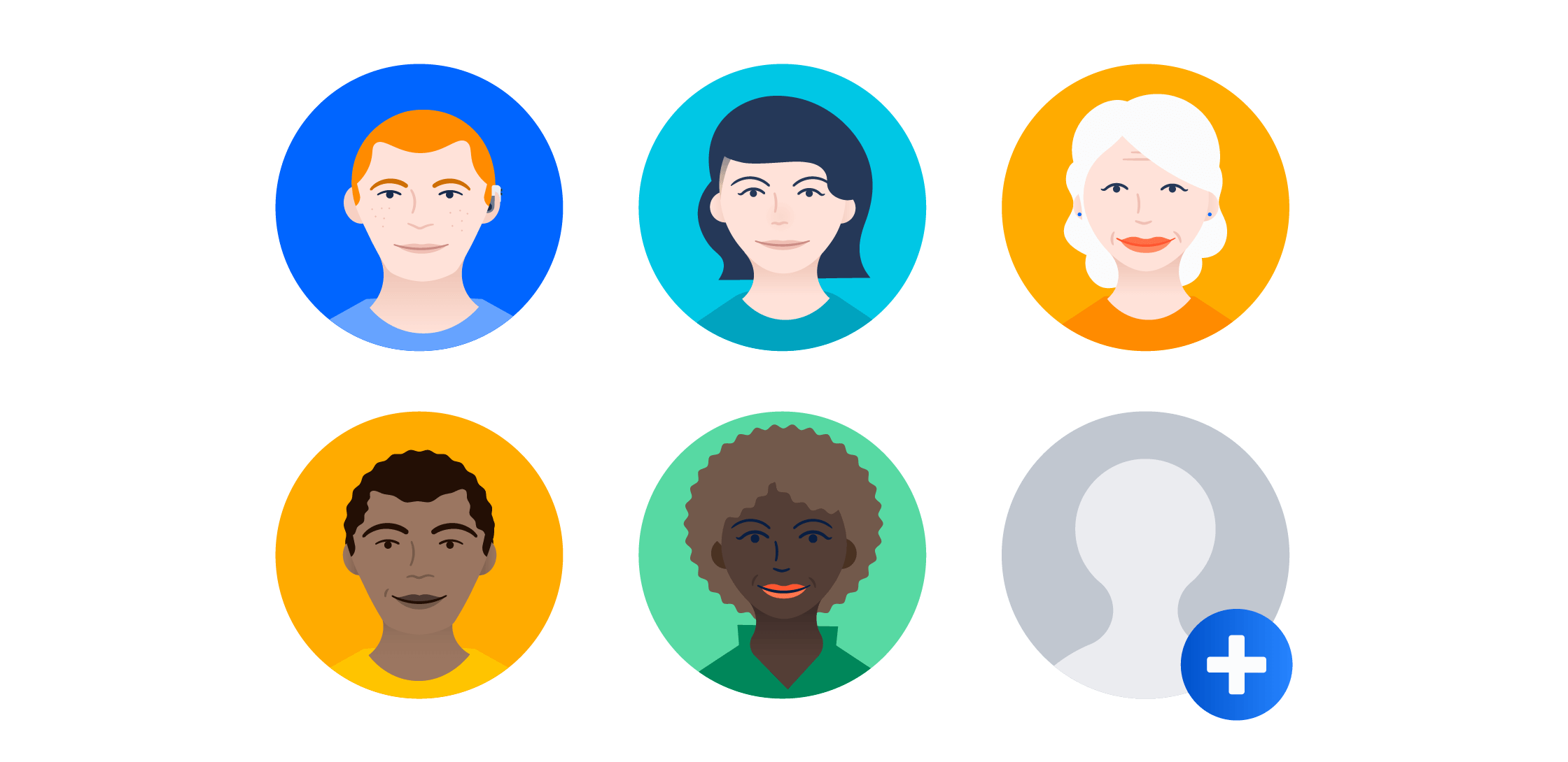 Group of meeple avatars
