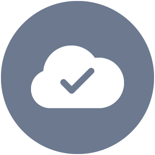 Compliance illustration of a checkmark in a cloud