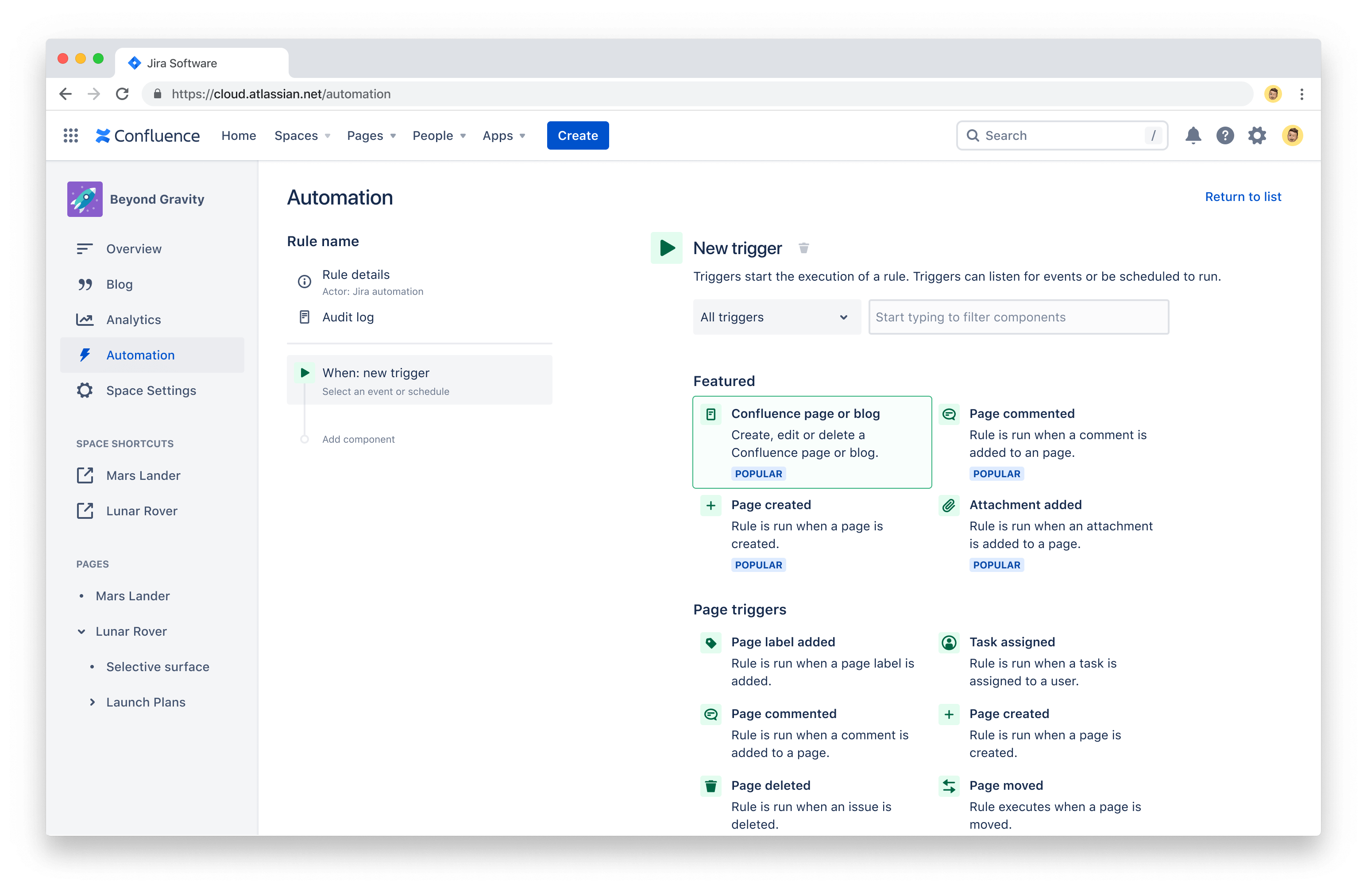 Captura de tela do Automation