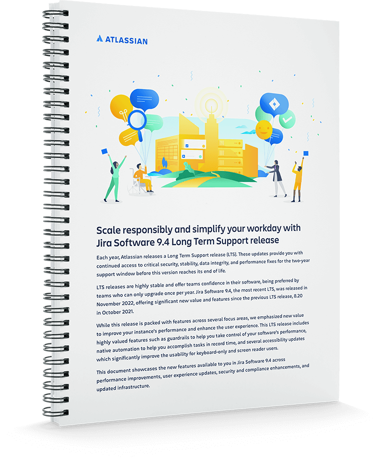 Jira and JSM Feature Release Summary LTS ebook covers