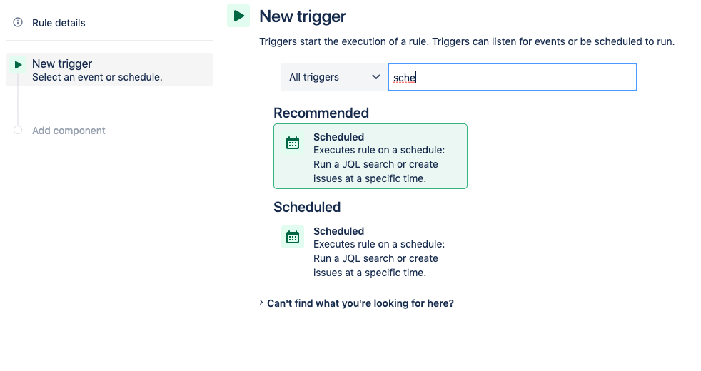 Creating a new trigger