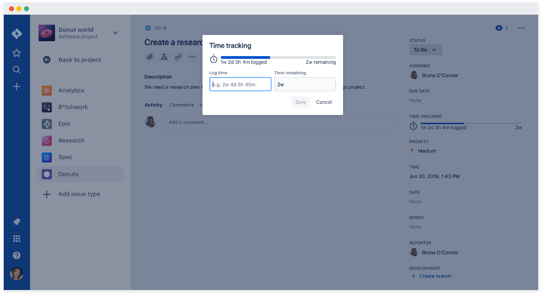 Logging the hours you work on issues