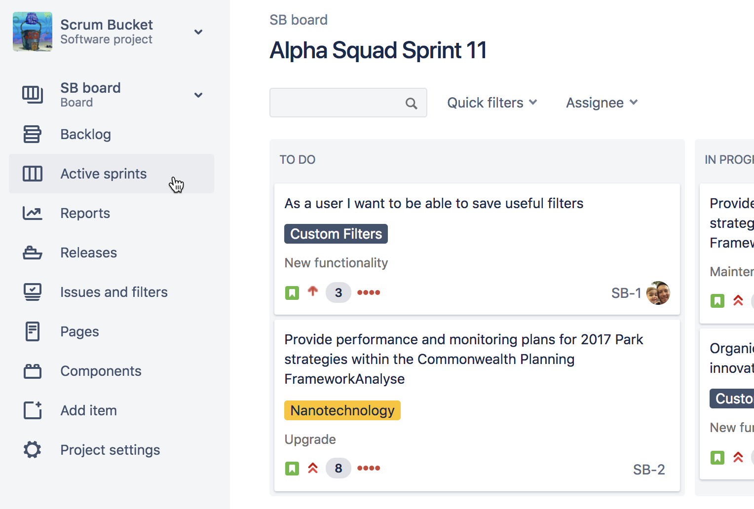 Actieve sprints | Atlassian agile coach
