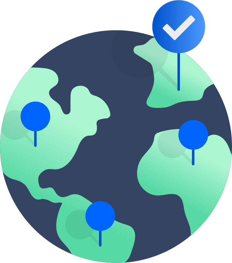 Map with pin locations