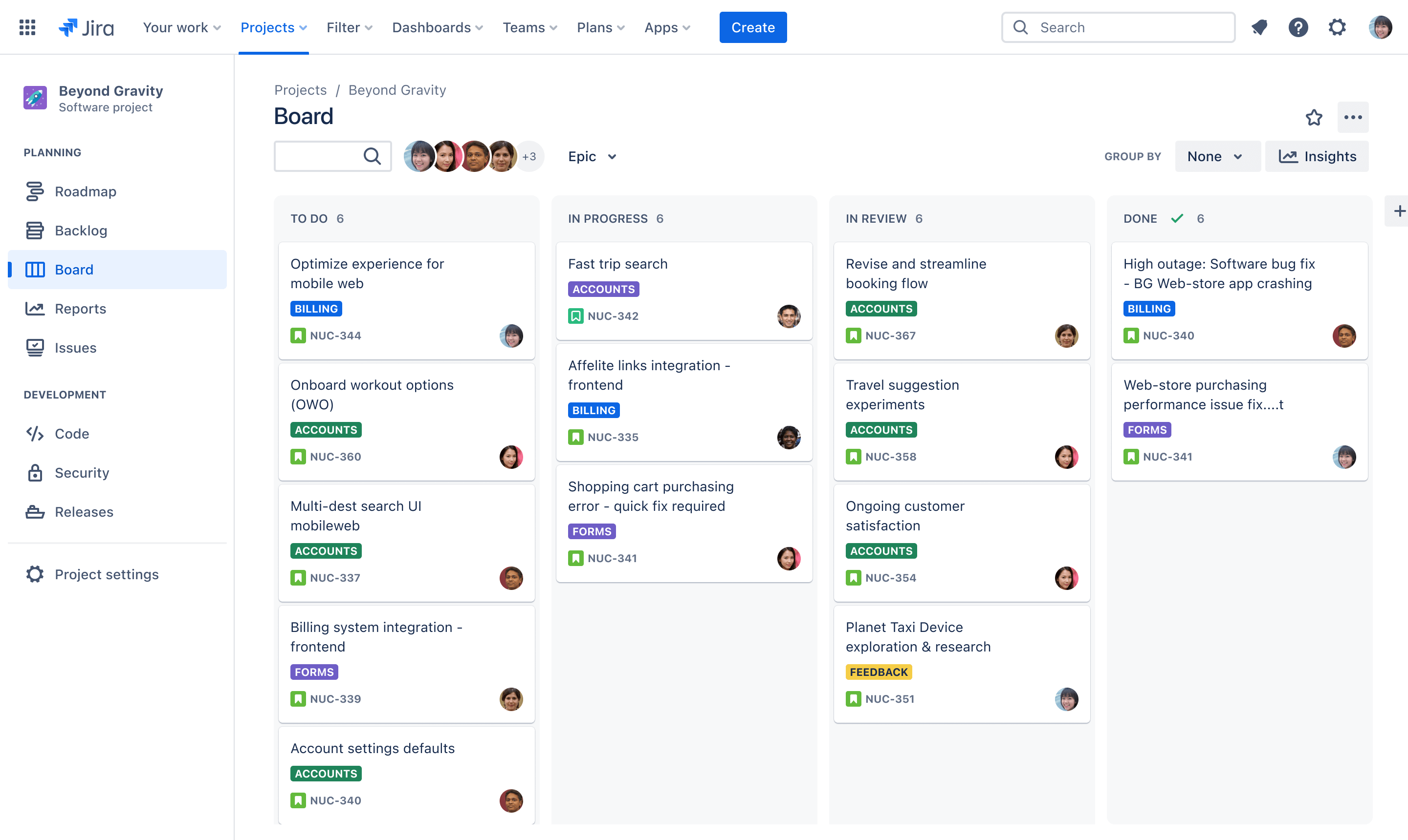 Quadro Kanban.