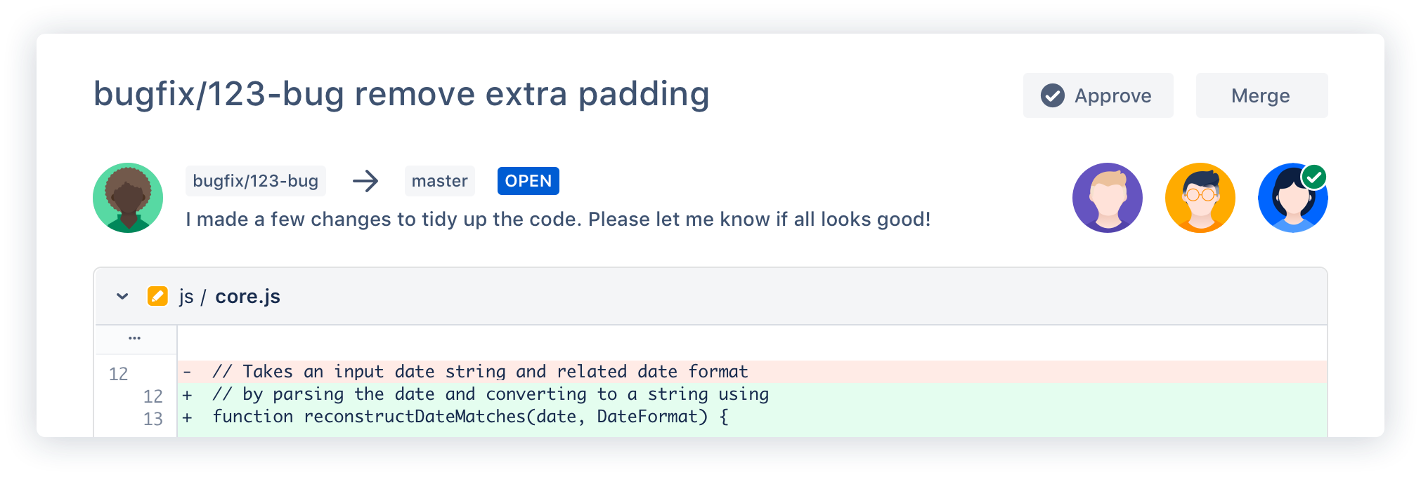 Bitbucket pull request example