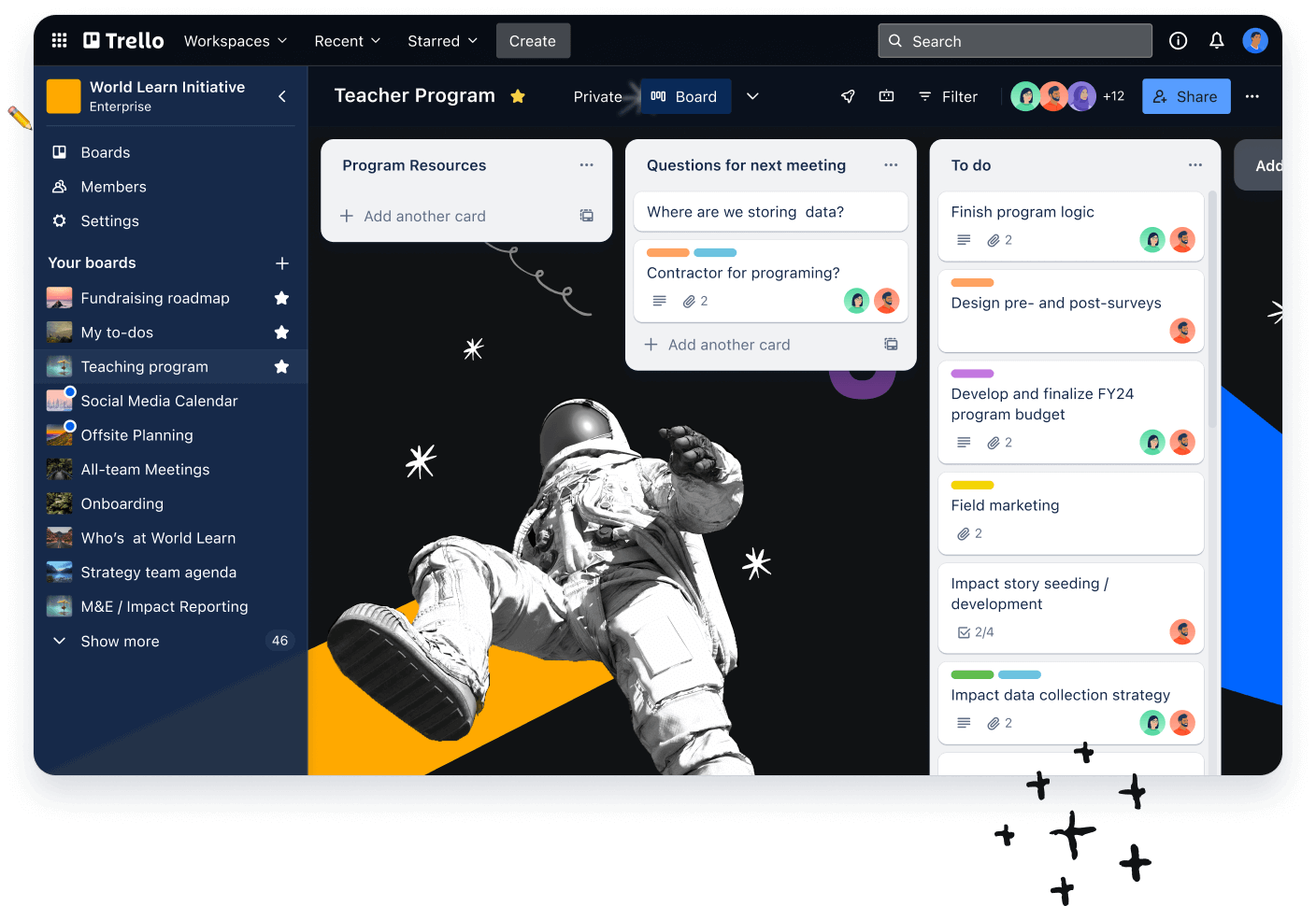 Confluence page with multiple teammates aligning on a strategic plan