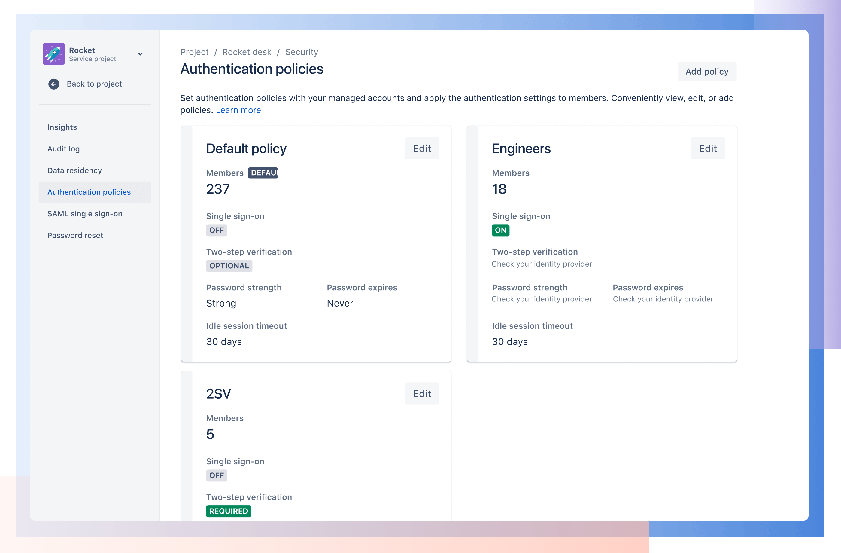 Jira Service Management financial authentification