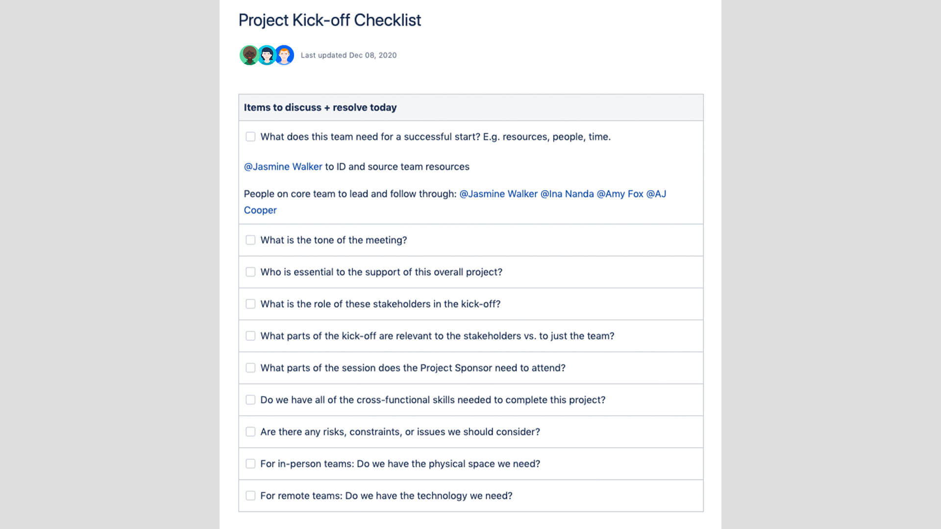 Checklist