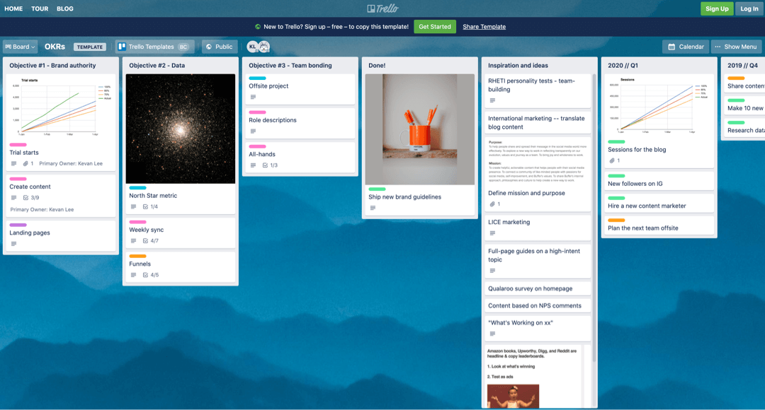 Trello okr board