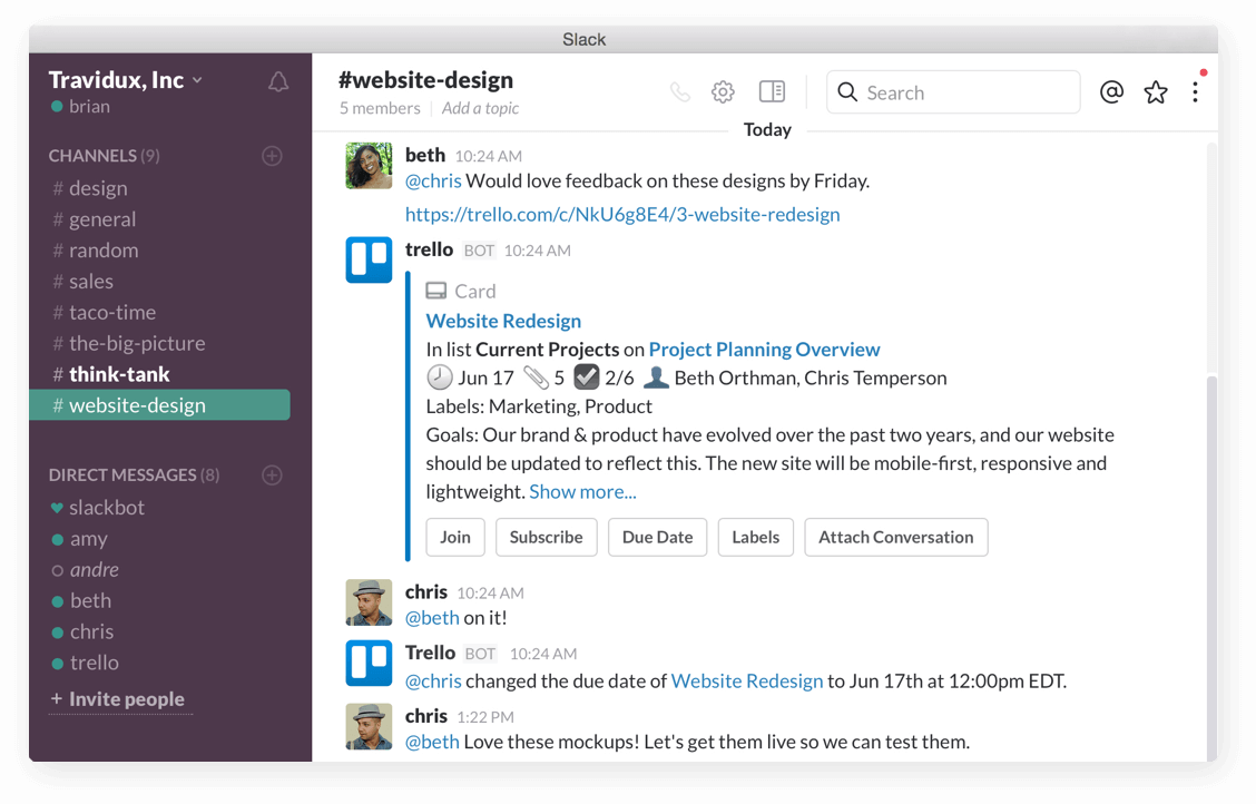 Kontroluj sytuację z platformy Slack