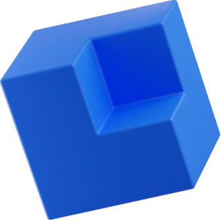 Pictogram met blauwe kubus