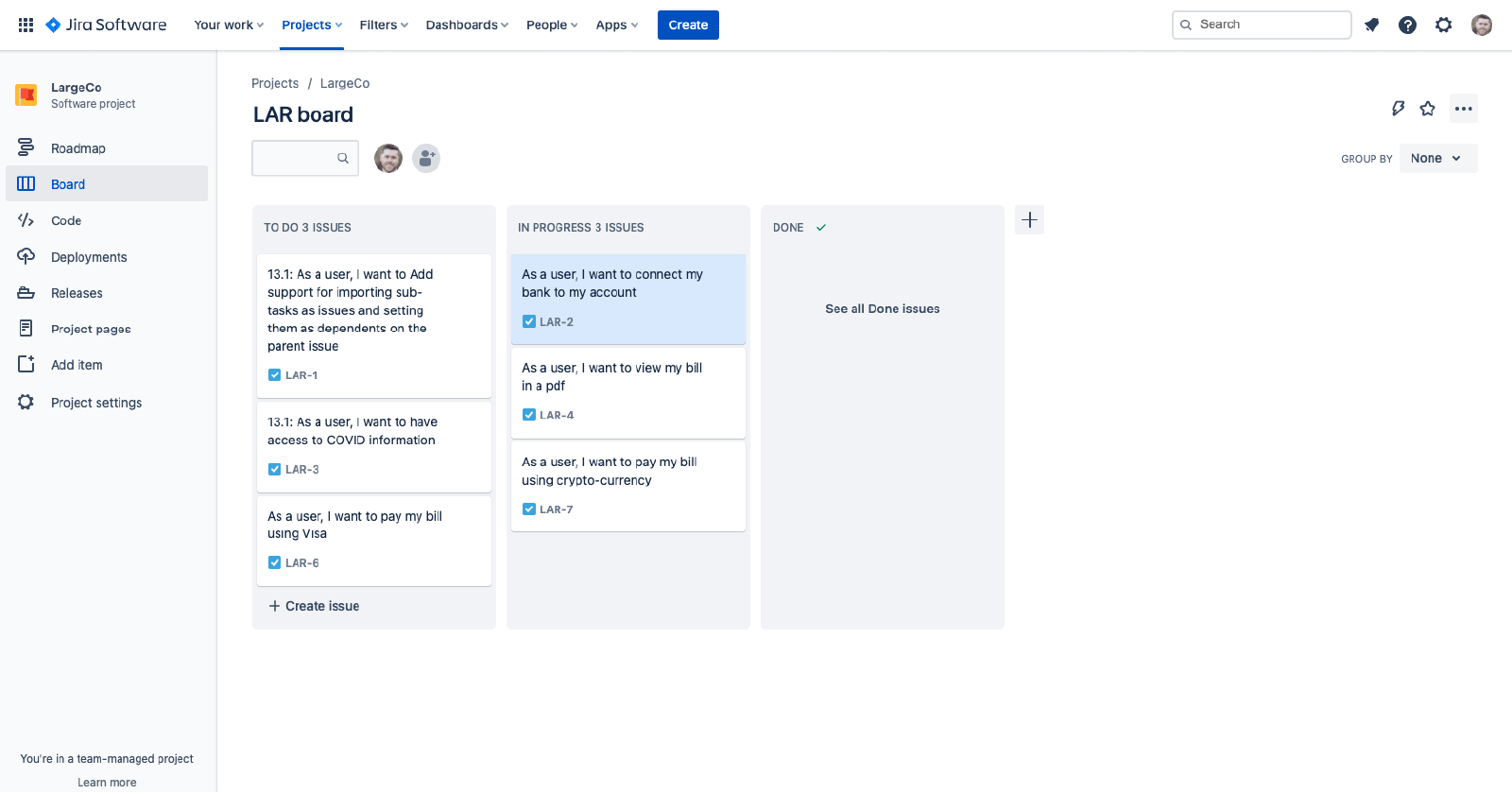 O Commit Inteligente moveu o item para o Jira