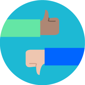 Pulgar hacia arriba y pulgar hacia abajo