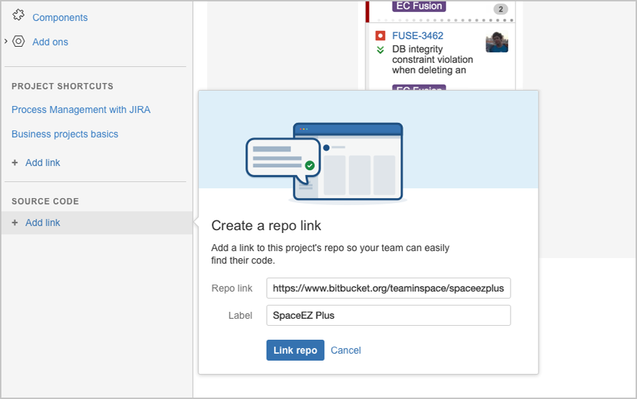Adding link to project