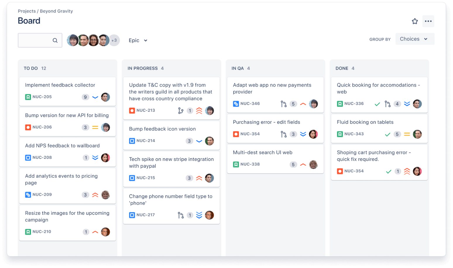 Tableau Kanban dans Jira Software