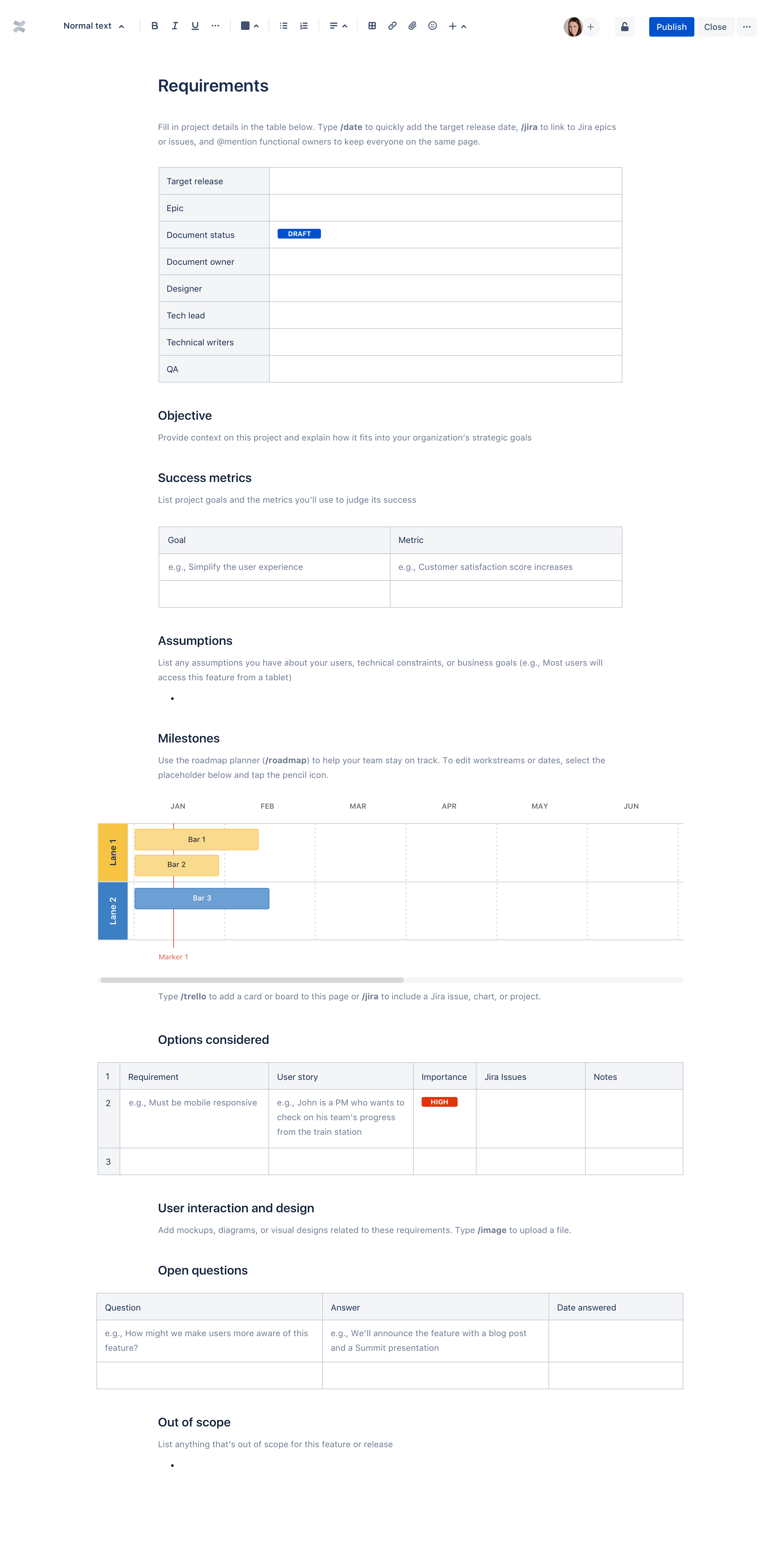 Confluence Prd Template