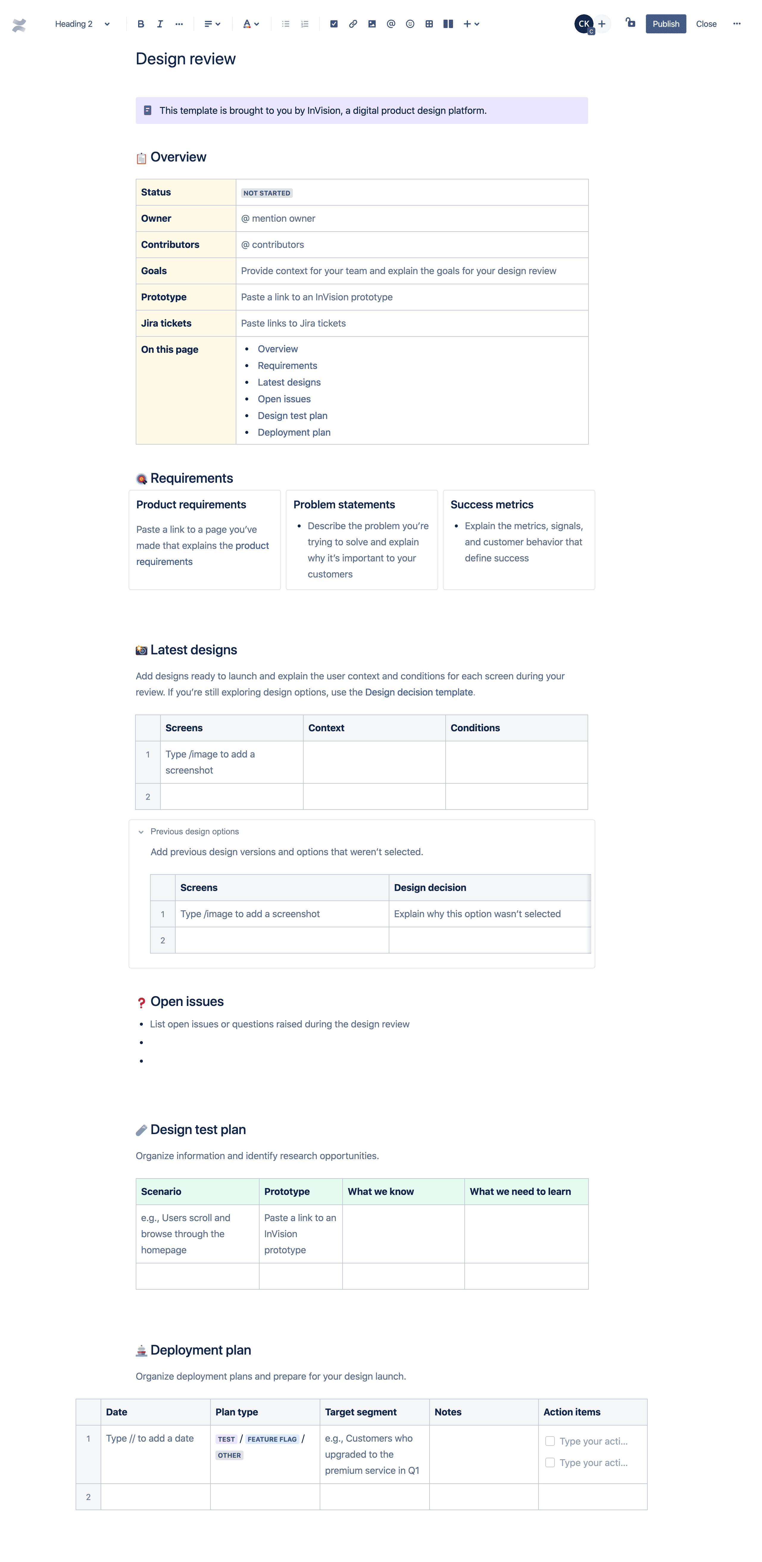 Design Review Template | Atlassian