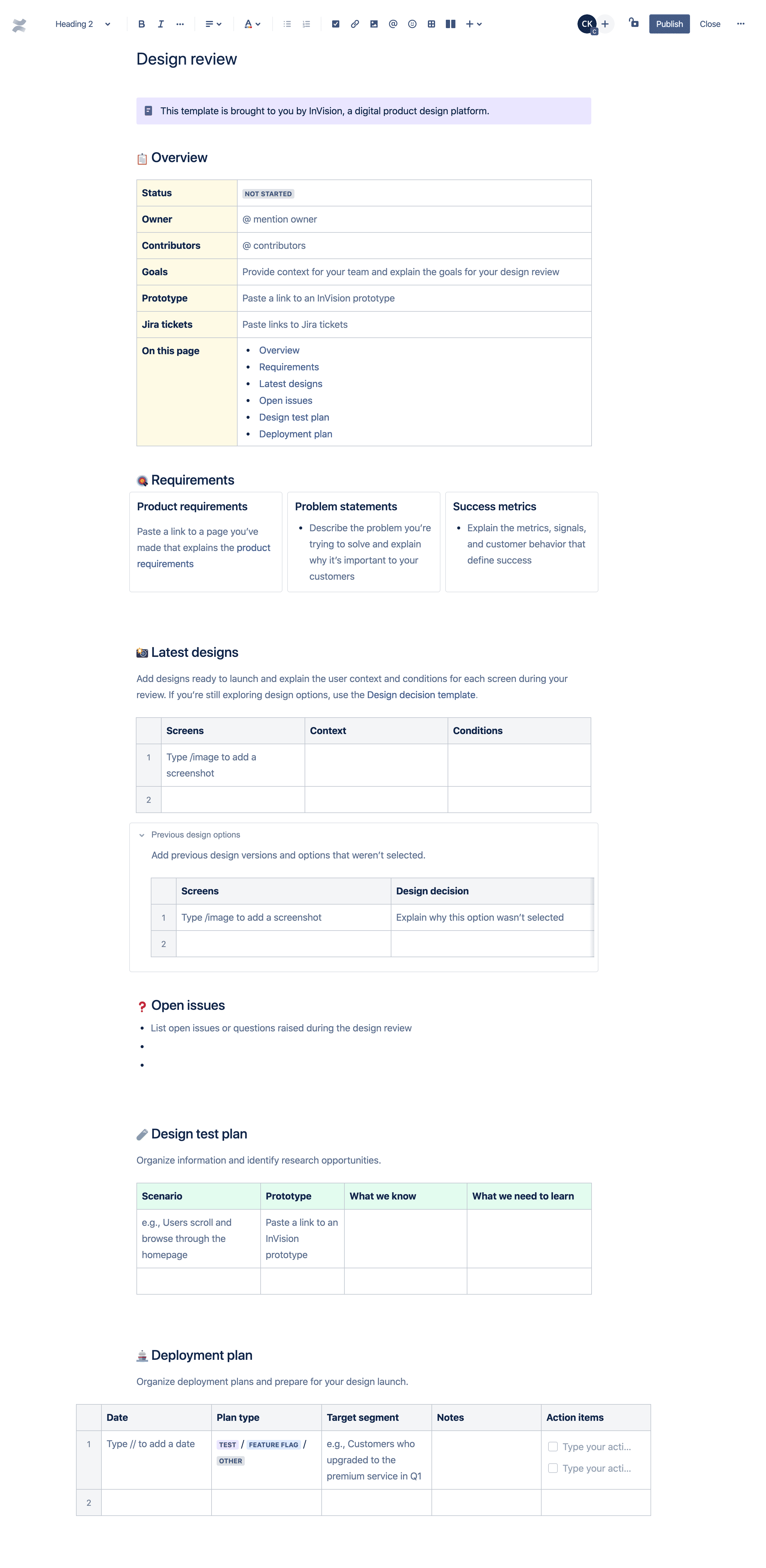 Design review template