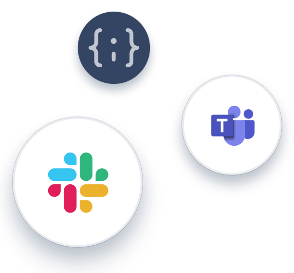 Logotipos do Slack e do Microsoft Teams