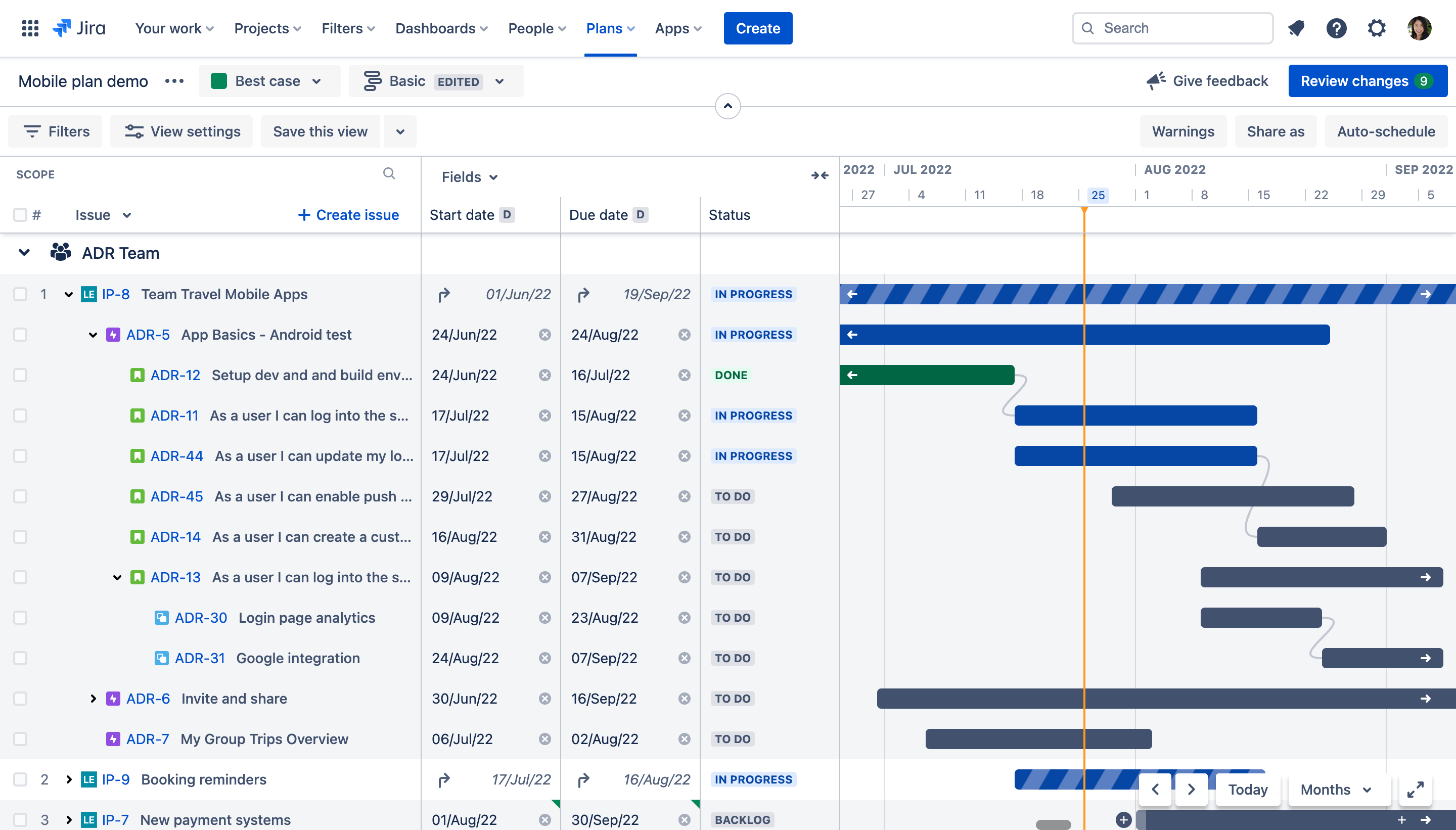 What are plans in Advanced Roadmaps?