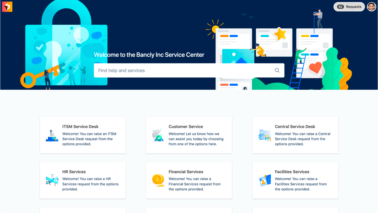 Bancly Inc Service Center screenshot.