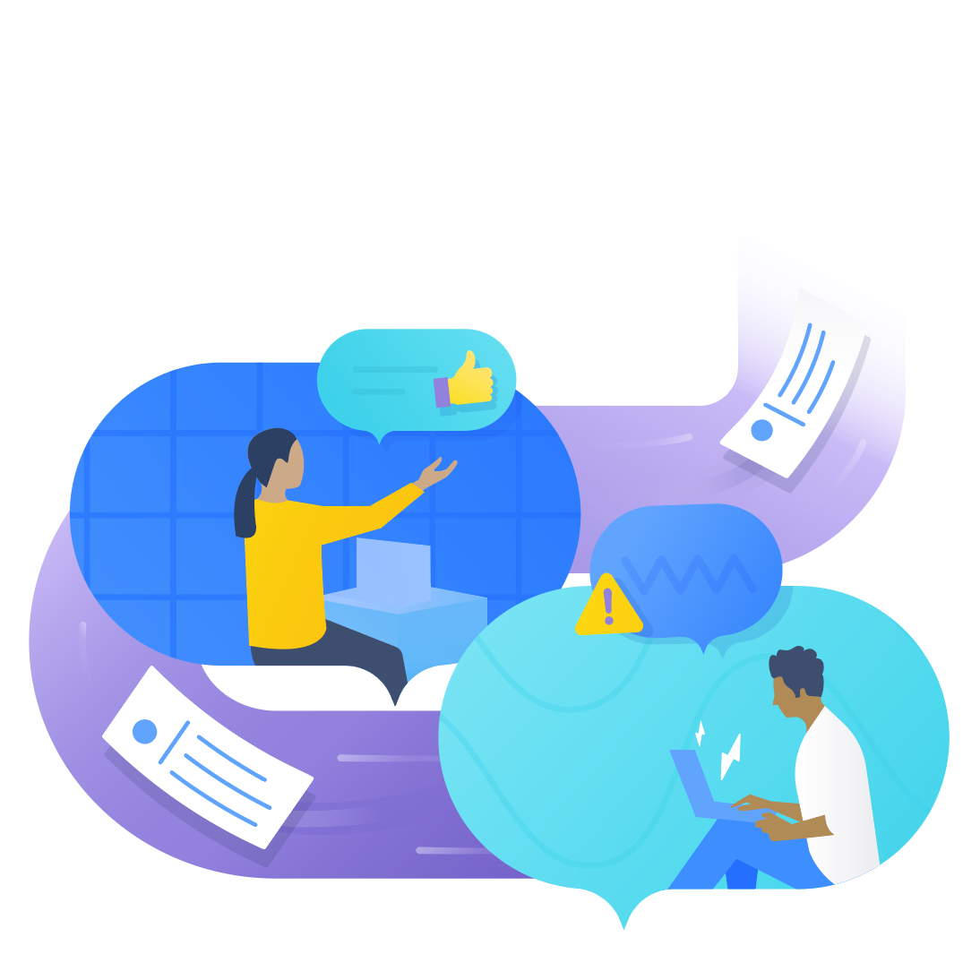 People sending messages