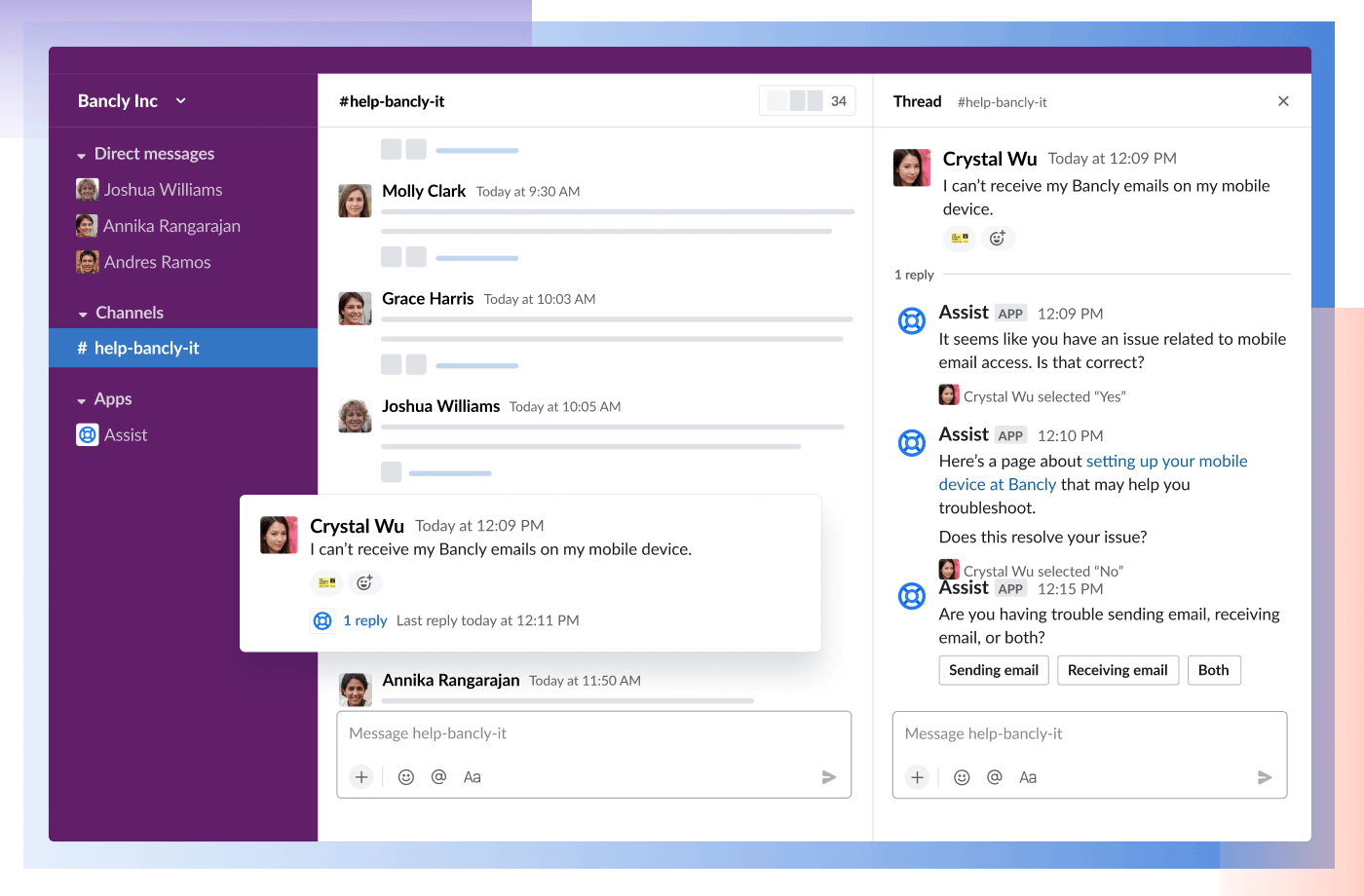 Chat-Integration von Atlassian Assist in Slack