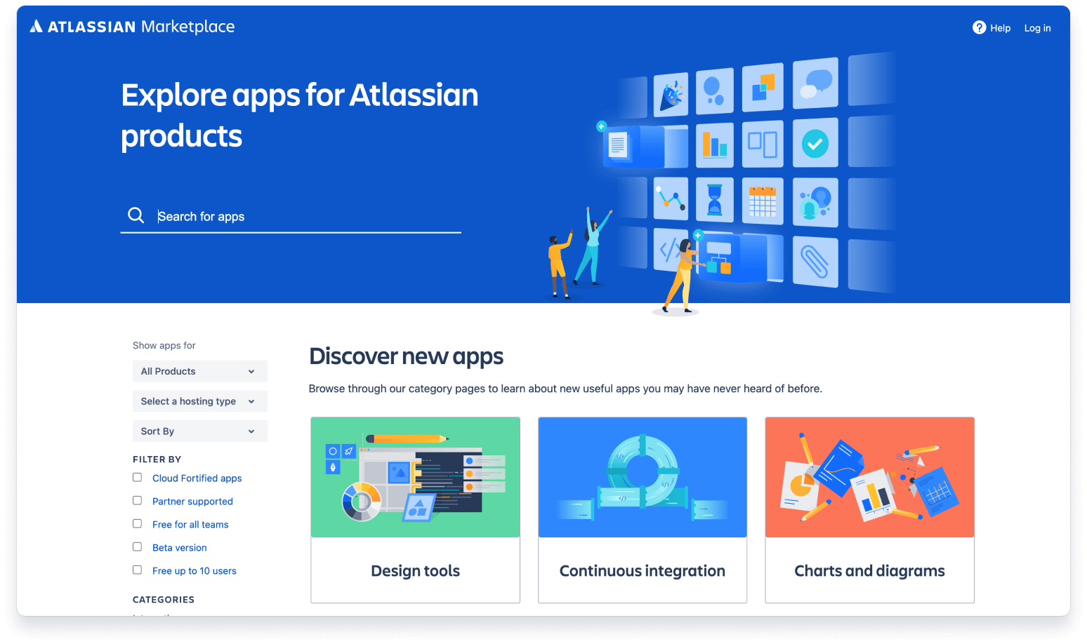Atlassian Marketplace-Startseite