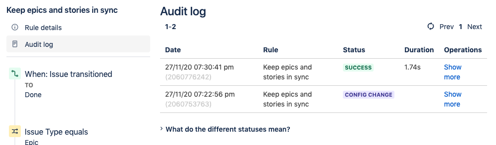 Audit Log to test Jira Rule Automation