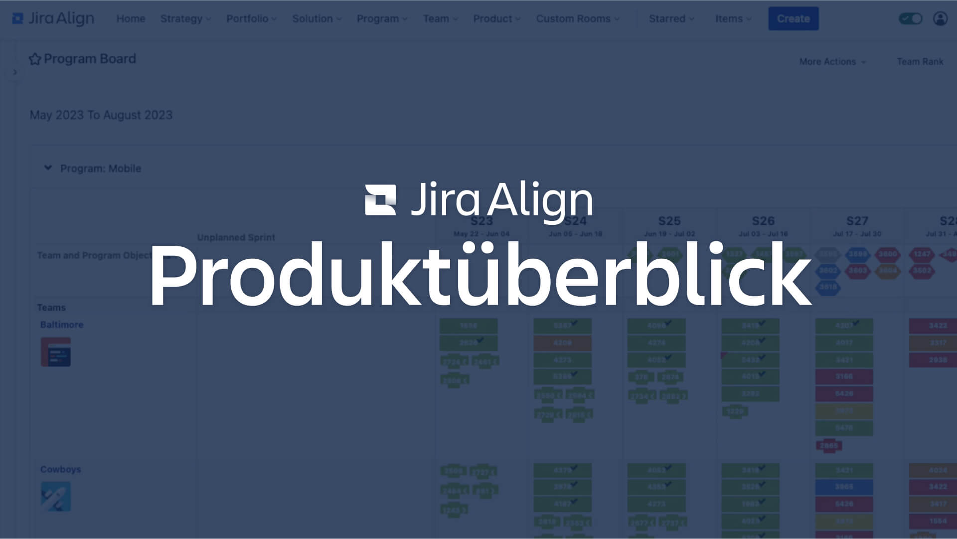 Bildschirm: Jira Align-Produktübersicht