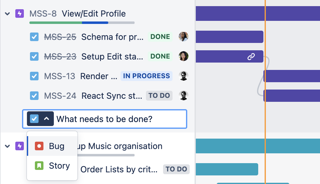 Onderliggende issues binnen Jira