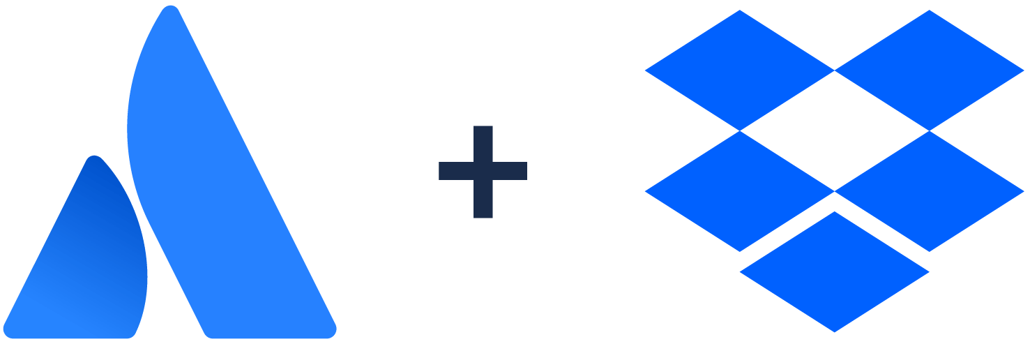 アトラシアンのロゴと Dropbox のロゴ