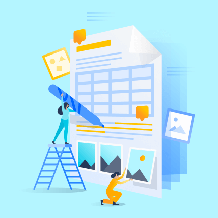 Figuren, die eine Seite erstellen