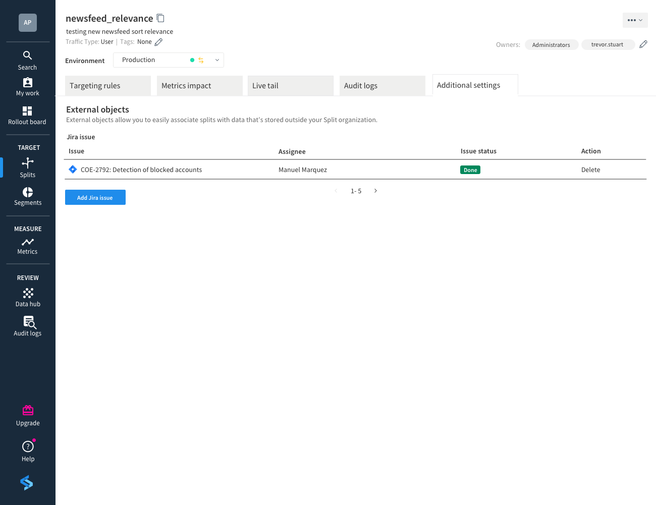 View Jira issue