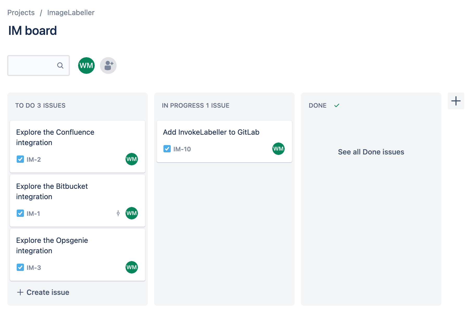 screenshot van jira-issue die een repo 'invokelabeller' aanmaakt in gitlab