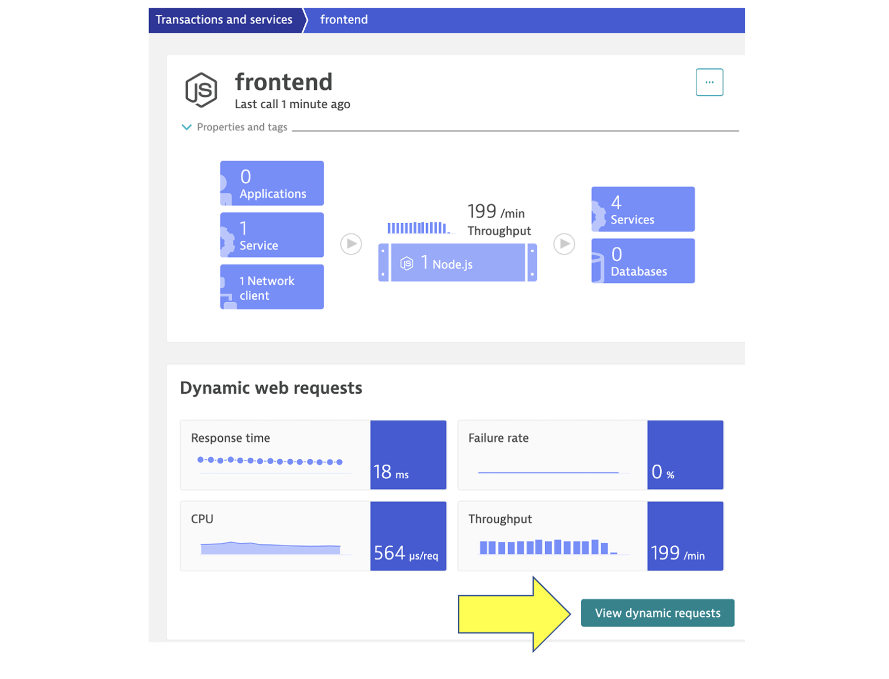 Frontend services window