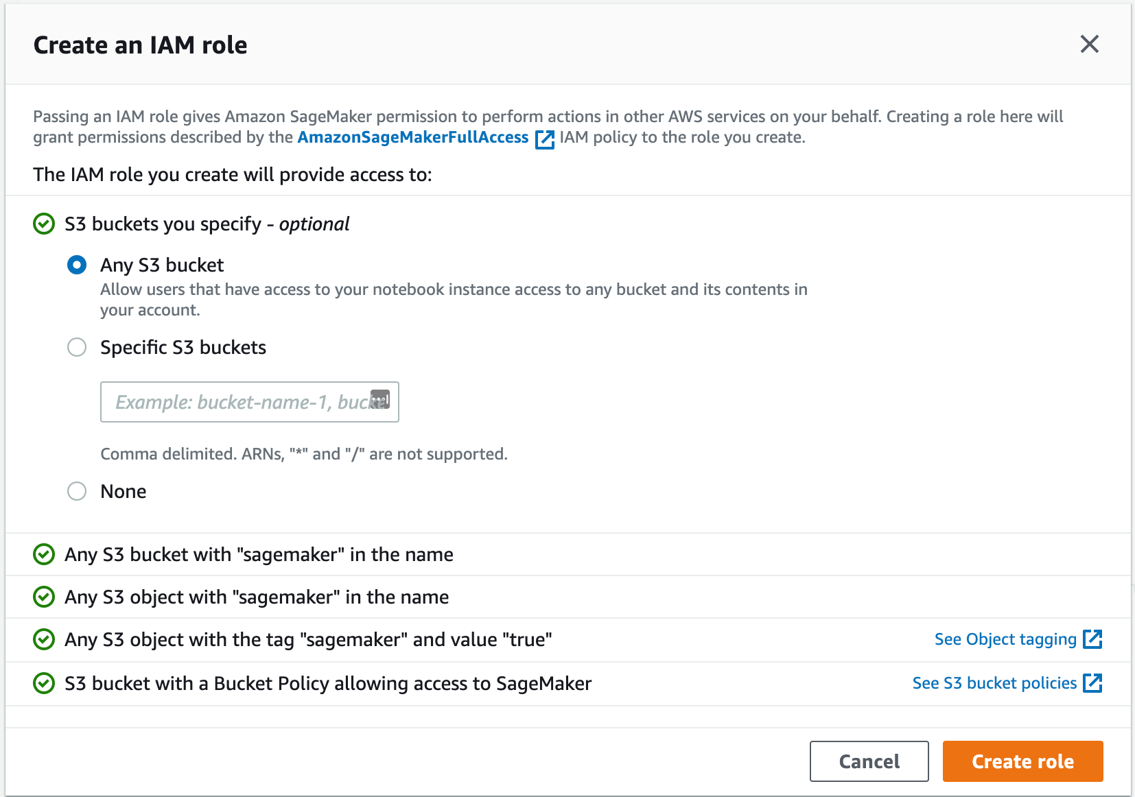 Screenshot of Create an IAM role