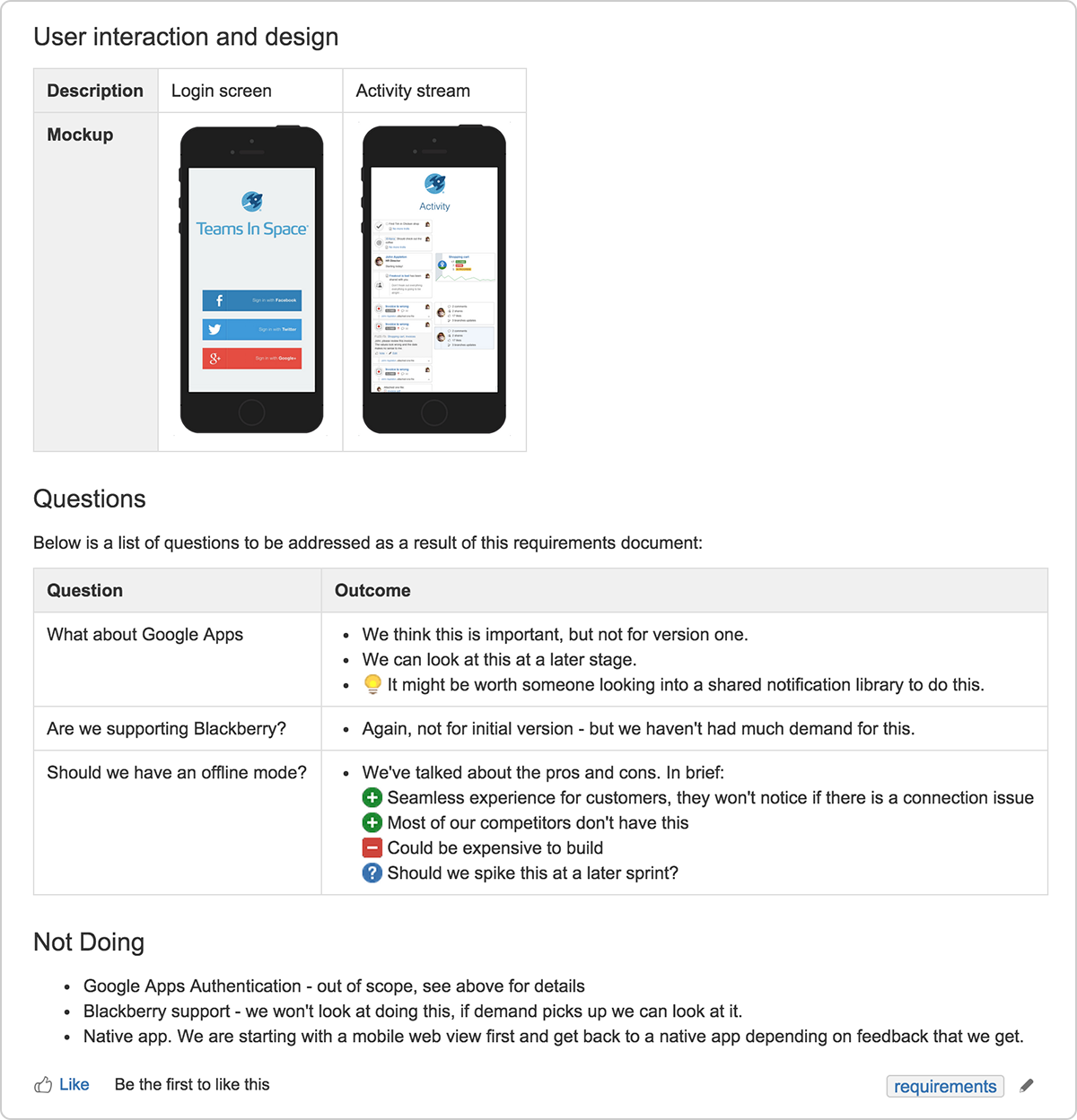 Documento de requisitos de productos | Orientador ágil de Atlassian