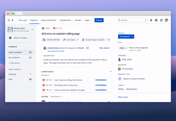 Jira Service Desk ongoing tickets gif