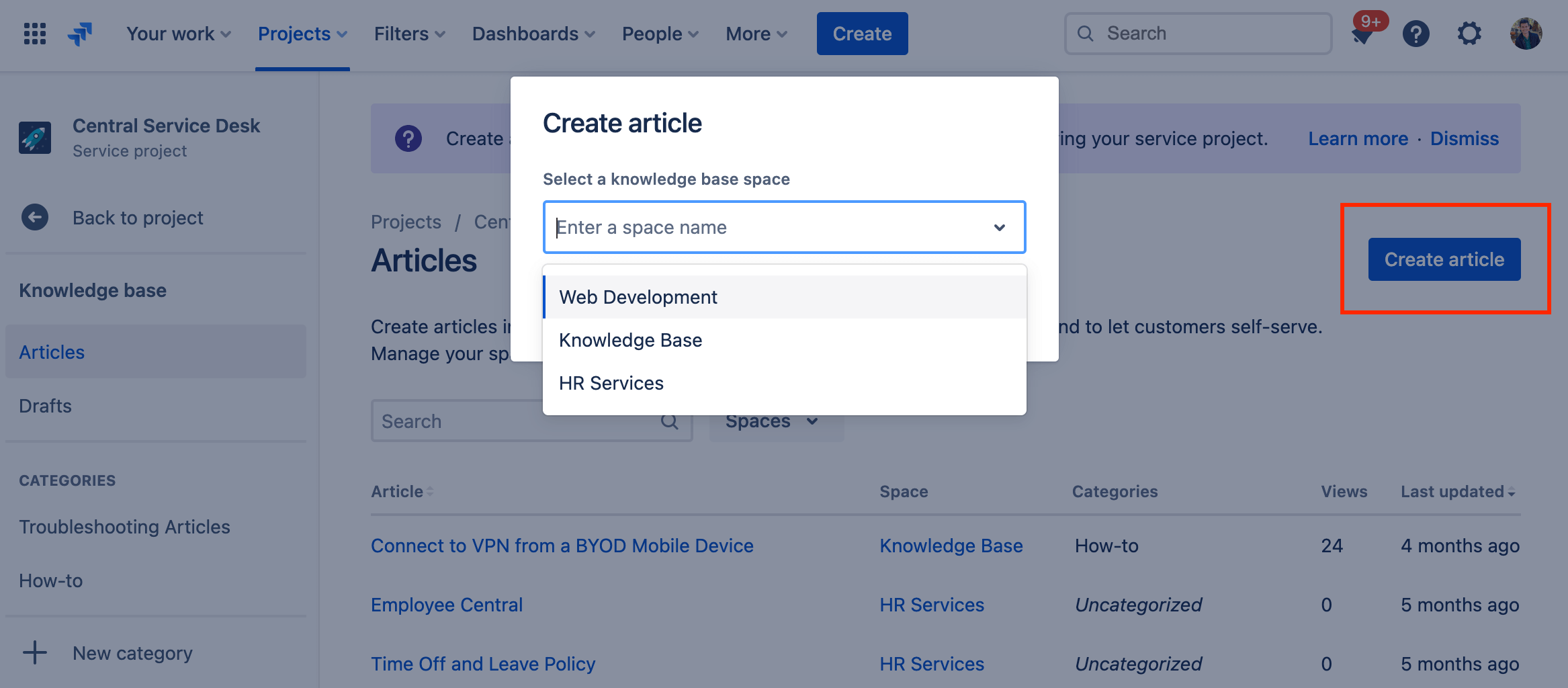 Управление знаниями в Jira Service Management | Atlassian