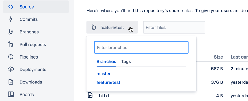 Filtrar branches