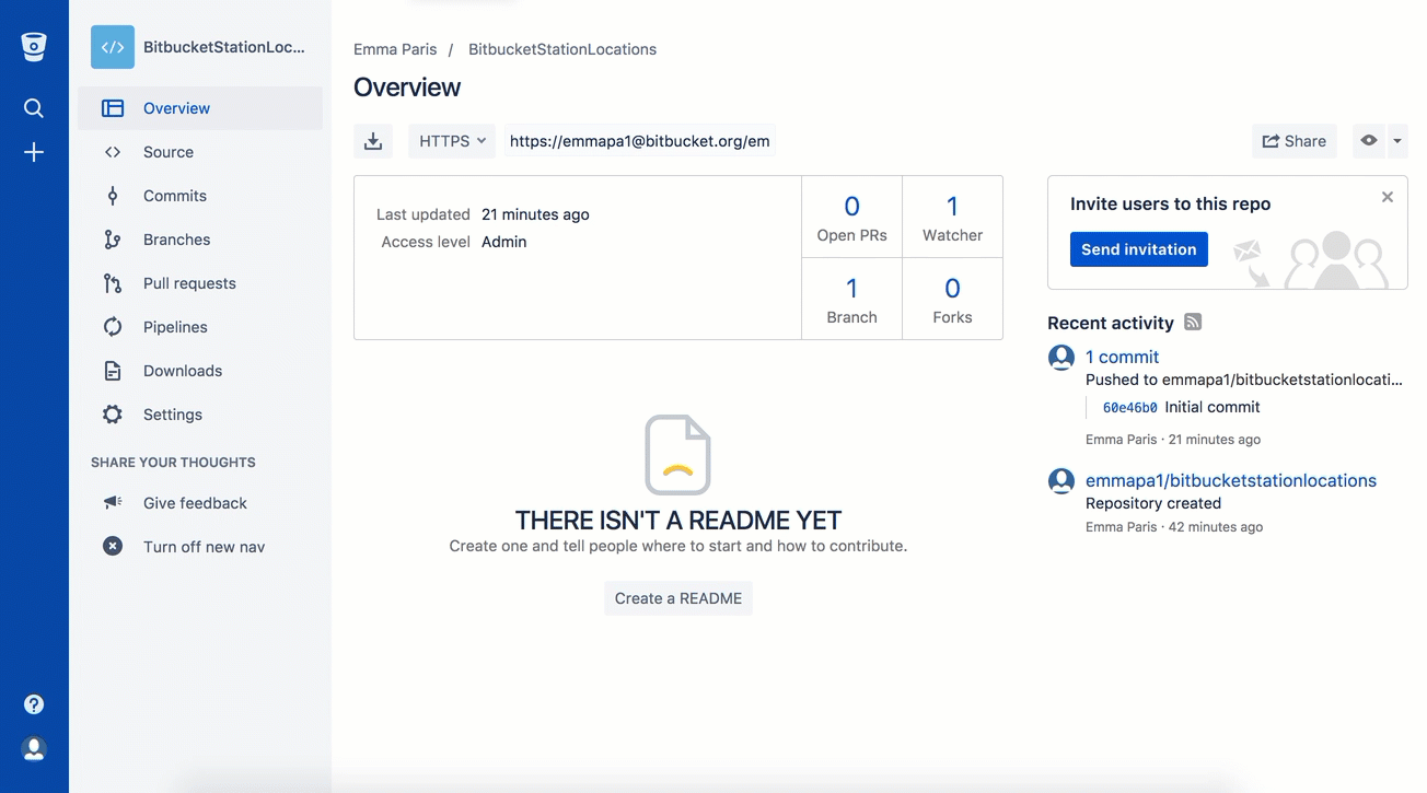 Git-commitbron in Bitbucket