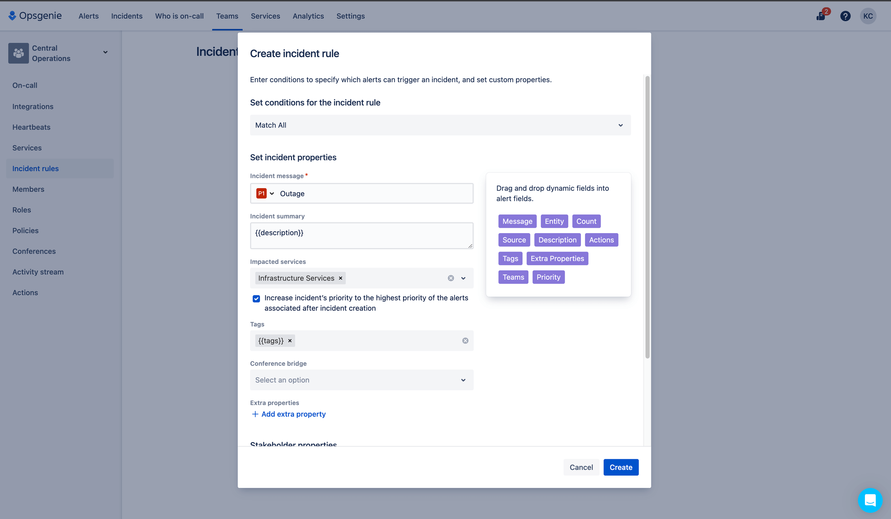Creating incident rules in Jira Service Management